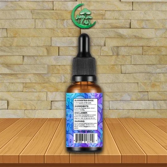 SporesMD Trips Macrodose Nootropic Infused Tincture 30ml Blueberry Flavor Ingredient List + Warning Labels