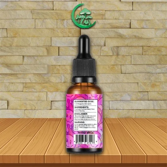 SporesMD Trips Macrodose Nootropic Infused Tincture 30ml Strawberry Flavor Ingredient List + Warning Label