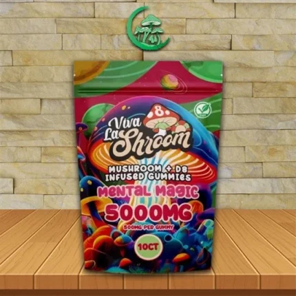 Viva La Shroom Mushroom + D8 Infused Gummies 5000mg Mental Magic