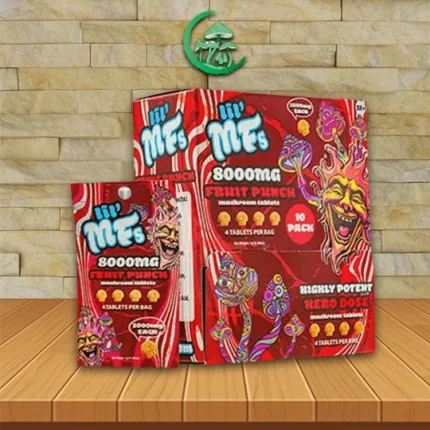 Lil MFs Mushroom Tablets 4ct 8000mg - Fruit Punch Bulk Case 10x4ct=40 TABLETS