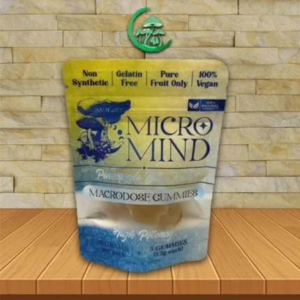 Micro Mind High Potency Macrodose Mushroom Gummies 5ct Pineapple Blue Razz