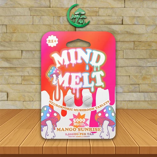 MindMelt_Neurosporic_Mushroom_Tablets_5000mg_Mango_Sunrise_2ct_Blister_Pack_Great_Mushroom_shop MindMelt Neurosporic Mushroom Tablets 5000mg - Mango Sunrise -- 2ct Blister Pack