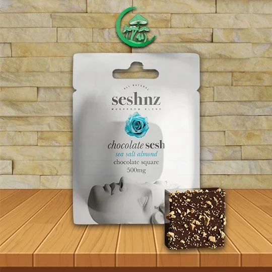 Seshnz_Mushroom_Blend_Chocolate_Square_500mg_Sea_salt_Almond_Great_Mushroom_Shop Seshnz Mushroom Blend Chocolate Square 500mg - Sea salt Almond