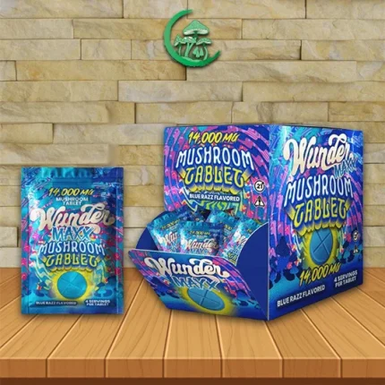 Wunder MAX Mushroom Tablets 14,000mg - Blue Razz -- 30 Tablets